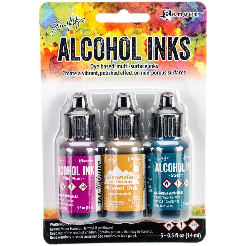 Tim Holtz Alcohol Ink Set of 3 - Nature Walk (Wild Plum, Buttrscotch, Stream)