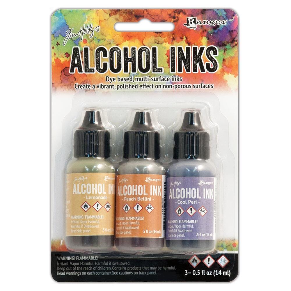 Tim Holtz Alcohol Ink Set of 3 - Wildflowers (Lemonade, Peach Bellini, Peri)