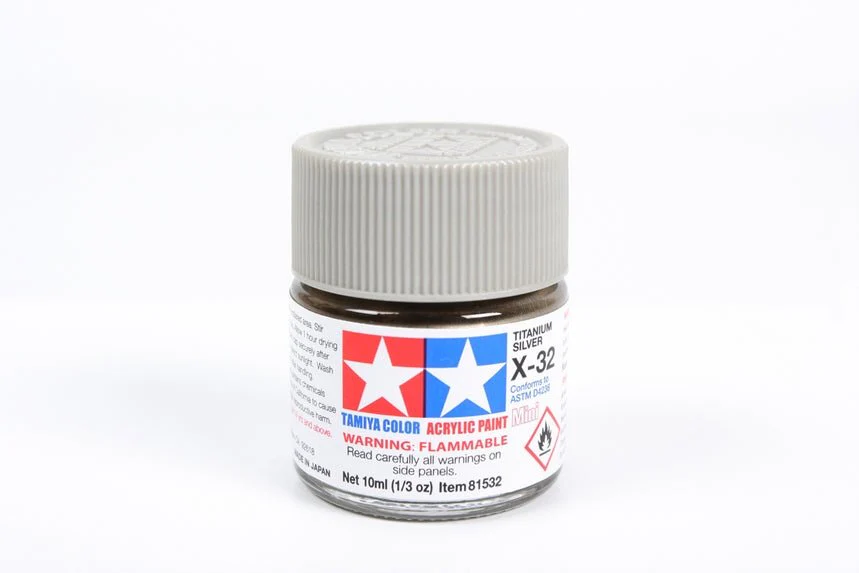 Tamiya Mini Acrylic 10 ml - X-32 Titanium Silver Gloss Finish