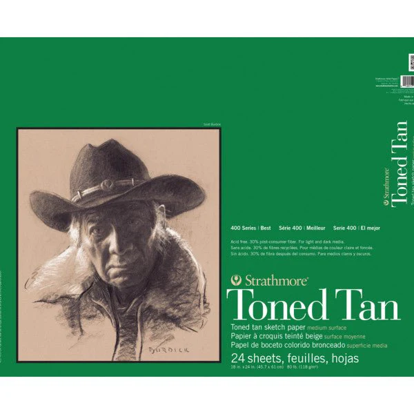 Strathmore Toned Sketch Paper Pad - 400 Series 18" x 24" - Tan 24 Sheets