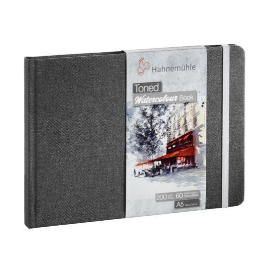 Hahnemuhle Toned Watercolor Book A5 (5-7/8" x 8-1/4") Landscape - Gray