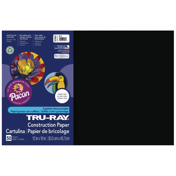 Tru-Ray Construction Paper 12x18 inch - Black