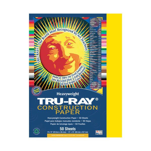 Tru-Ray Construction Paper, Black 9x12 inch, 50 Sheet Pack