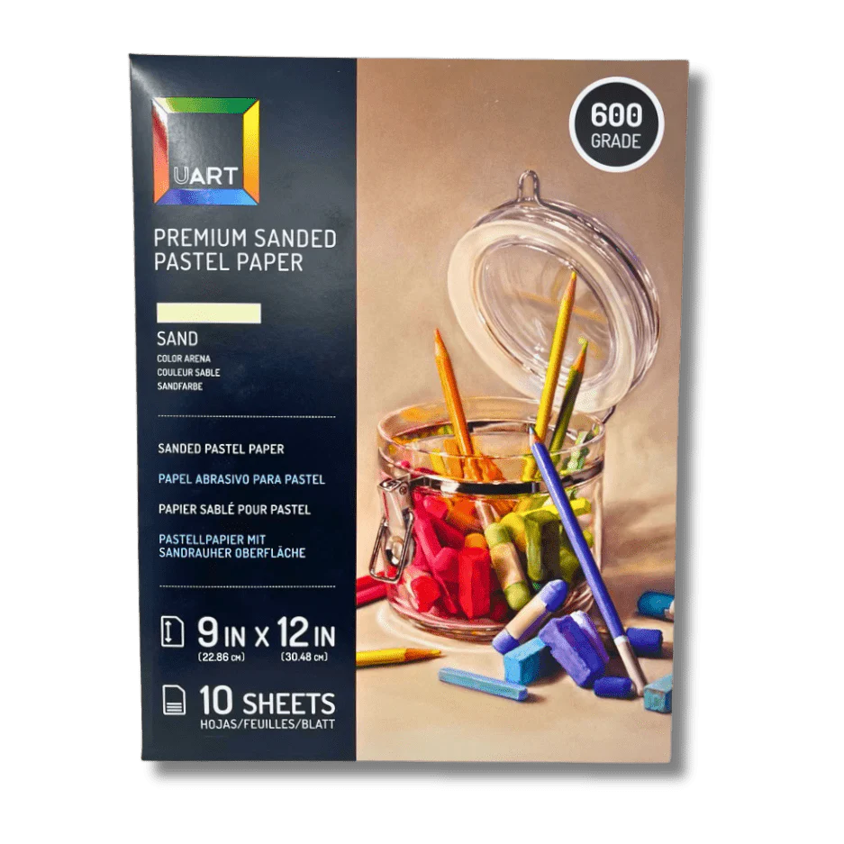UART Sanded Pastel Paper 600 Grade - Sand (Natural or Ivory) - 9" x 12" - Pack of 10 Sheets