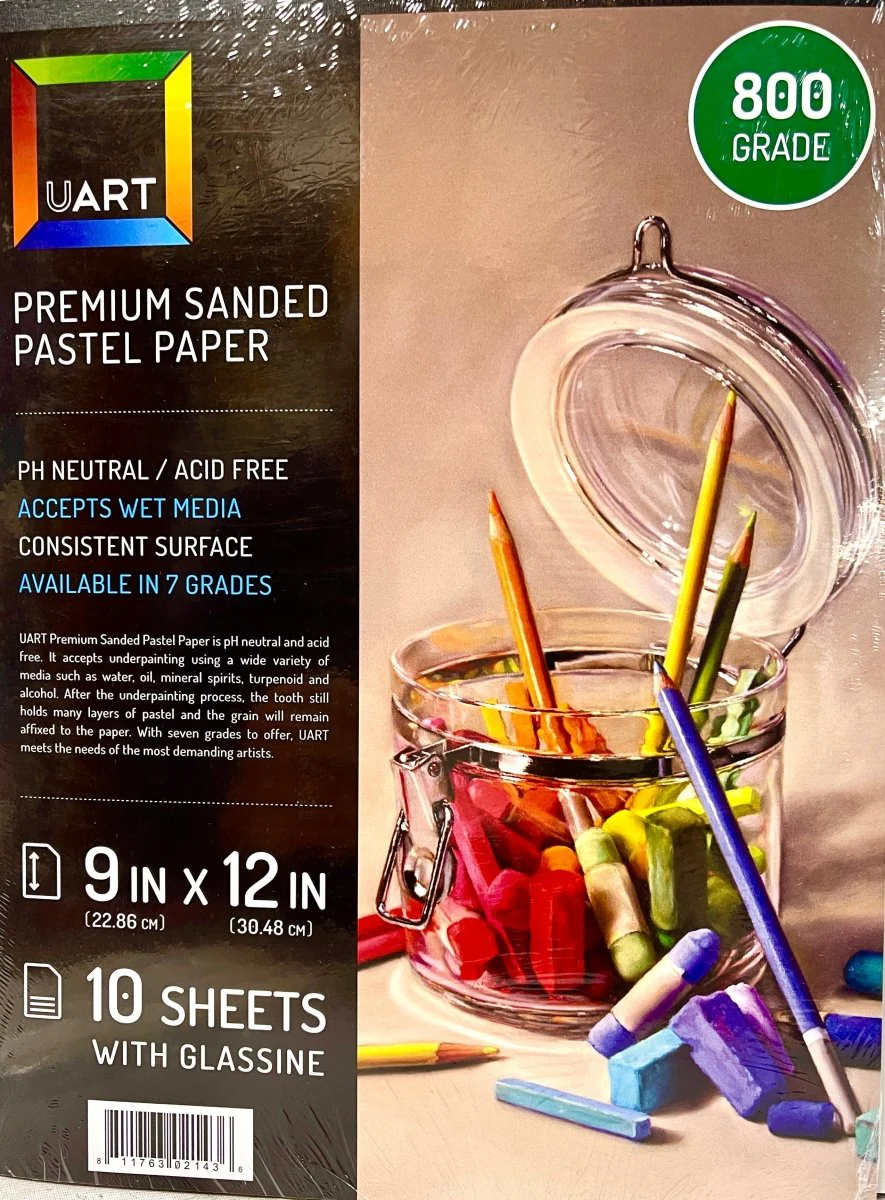 UART Sanded Pastel Paper 800 Grade - 9" x 12" - 10 Sheet Pad w/Glassine Protector Pages