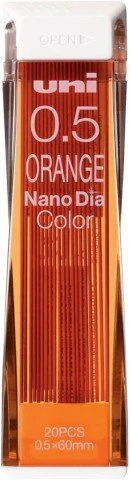 Uni Nano Dia 0.5 mm Colored Mechanical Pencil Lead - Orange