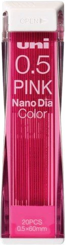 Uni Nano Dia 0.5 mm Colored Mechanical Pencil Lead - Pink