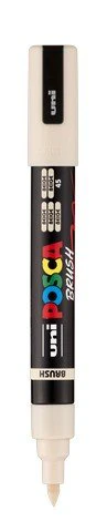 uni POSCA Acrylic Paint Marker - PC-5BR Felt Brush Tip - Beige