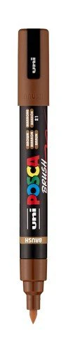 uni POSCA Acrylic Paint Marker - PC-5BR Felt Brush Tip - Brown