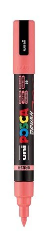 uni POSCA Acrylic Paint Marker - PC-5BR Felt Brush Tip -  Coral Pink