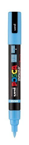 uni POSCA Acrylic Paint Marker - PC-5BR Felt Brush Tip - Light Blue