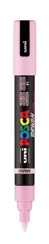 uni POSCA Acrylic Paint Marker - PC-5BR Felt Brush Tip - Light Pink