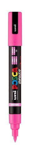 uni POSCA Acrylic Paint Marker - PC-5BR Felt Brush Tip - Pink