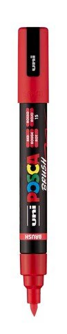 uni POSCA Acrylic Paint Marker - PC-5BR Felt Brush Tip -  Red