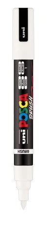 uni POSCA Acrylic Paint Marker - PC-5BR Felt Brush Tip -  White