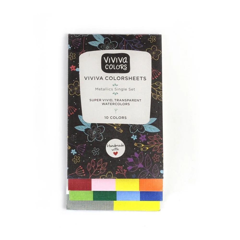 Viviva Colorsheet Watercolor Set, Metallic 10-Color Set