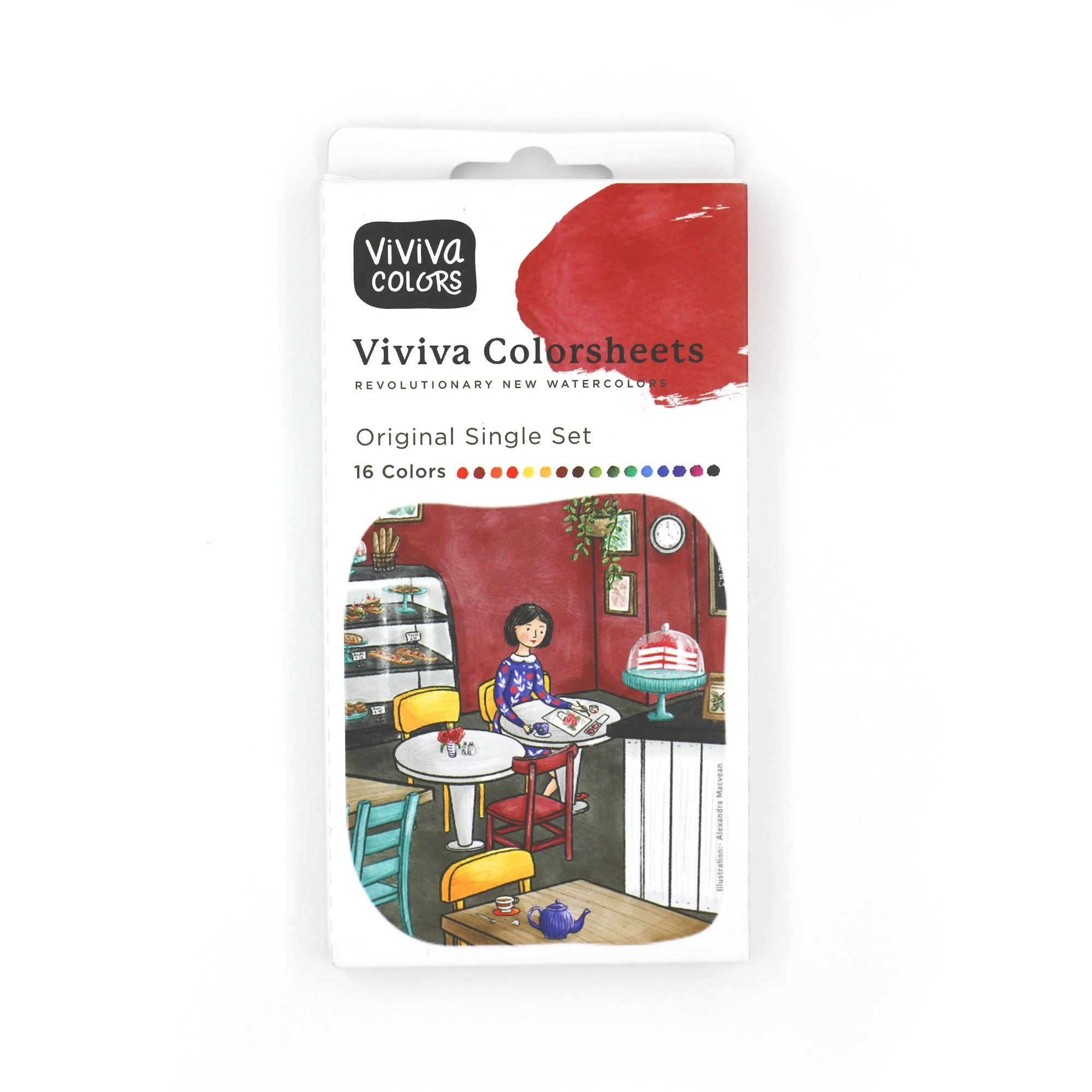 Viviva Colorsheet Watercolor Set, Original Single 16-Color Set