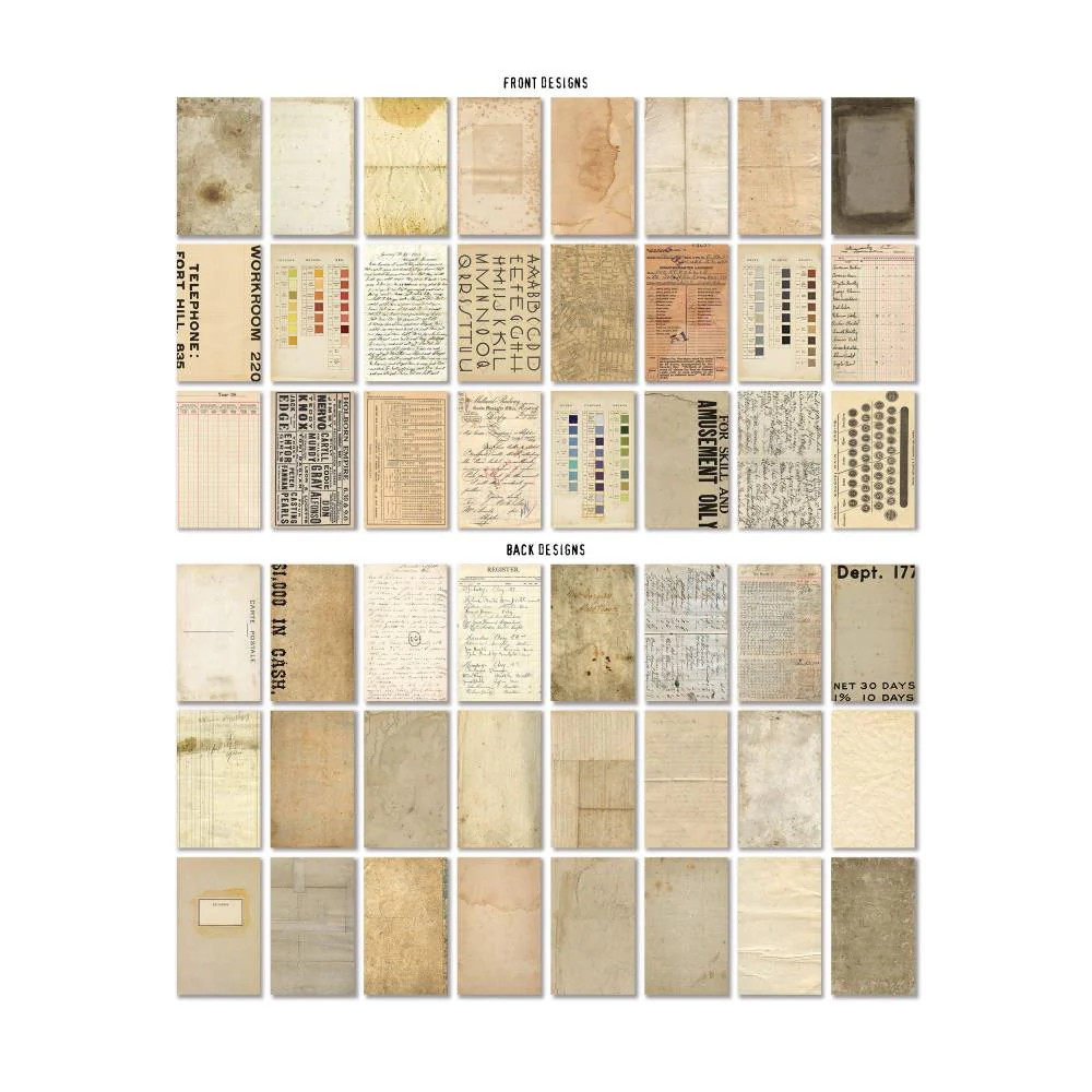Tim Holtz Idea-Ology Backdrops Double-Sided Cardstock 6"X10" Pack of 24 - Volume 4 - Image 2