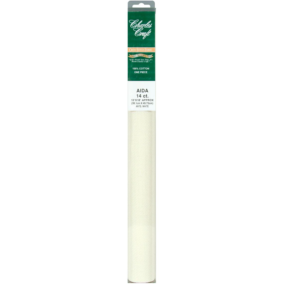 DMC Charles Craft Gold Standard Aida 14 Count 15"X18" - White