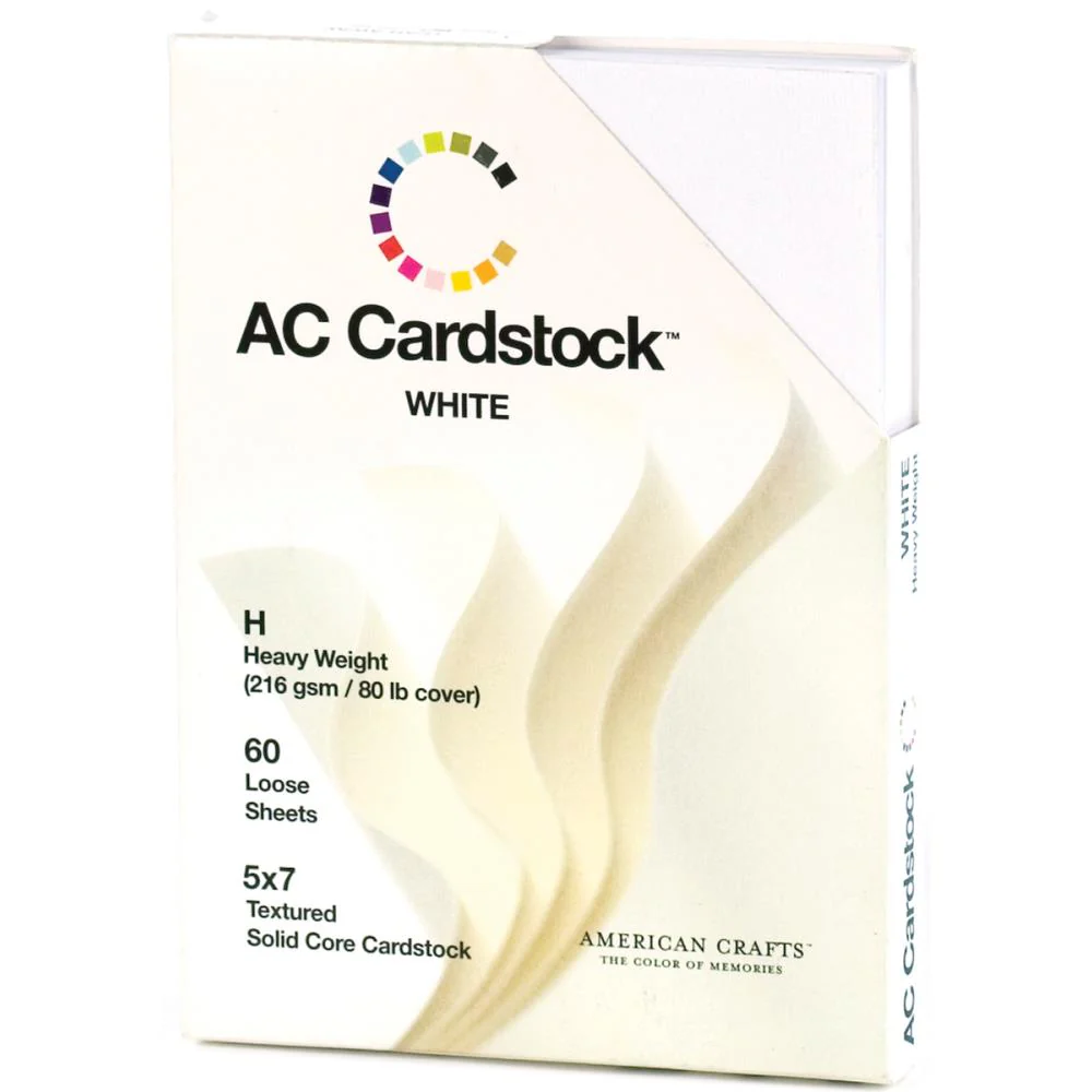American Crafts Textured 80 lb. Cardstock Pack 5"X7" Pack of 60