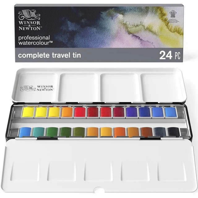 Winsor & Newton Professional Watercolor Complete 24 Color Travel Tin