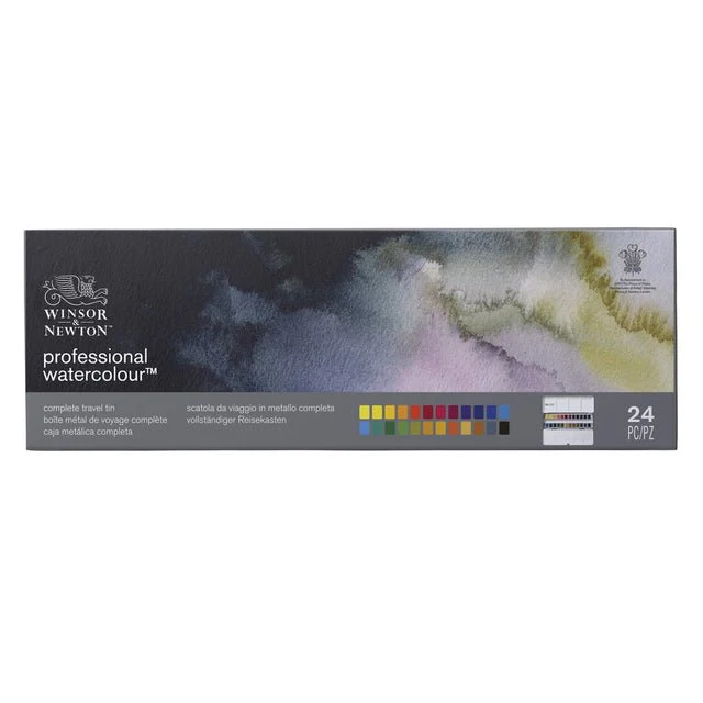 Winsor & Newton Professional Watercolor Complete 24 Color Travel Tin - Image 2
