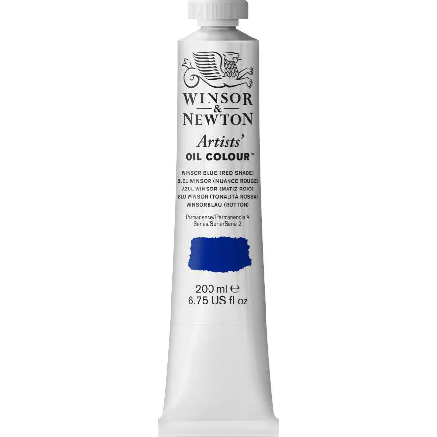 Clearance - Winsor & Newton Artist Oil Winsor Blue (red shade) 200 ml