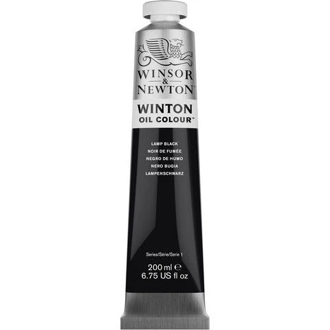 Winsor & Newton Winton Oil Paint -  Lamp Black 200 ml