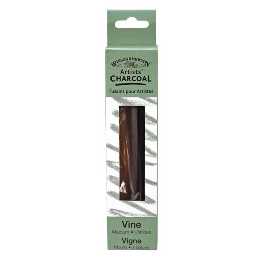 Winsor & Newton Vine Charcoal - Medium hardness - Box of 12