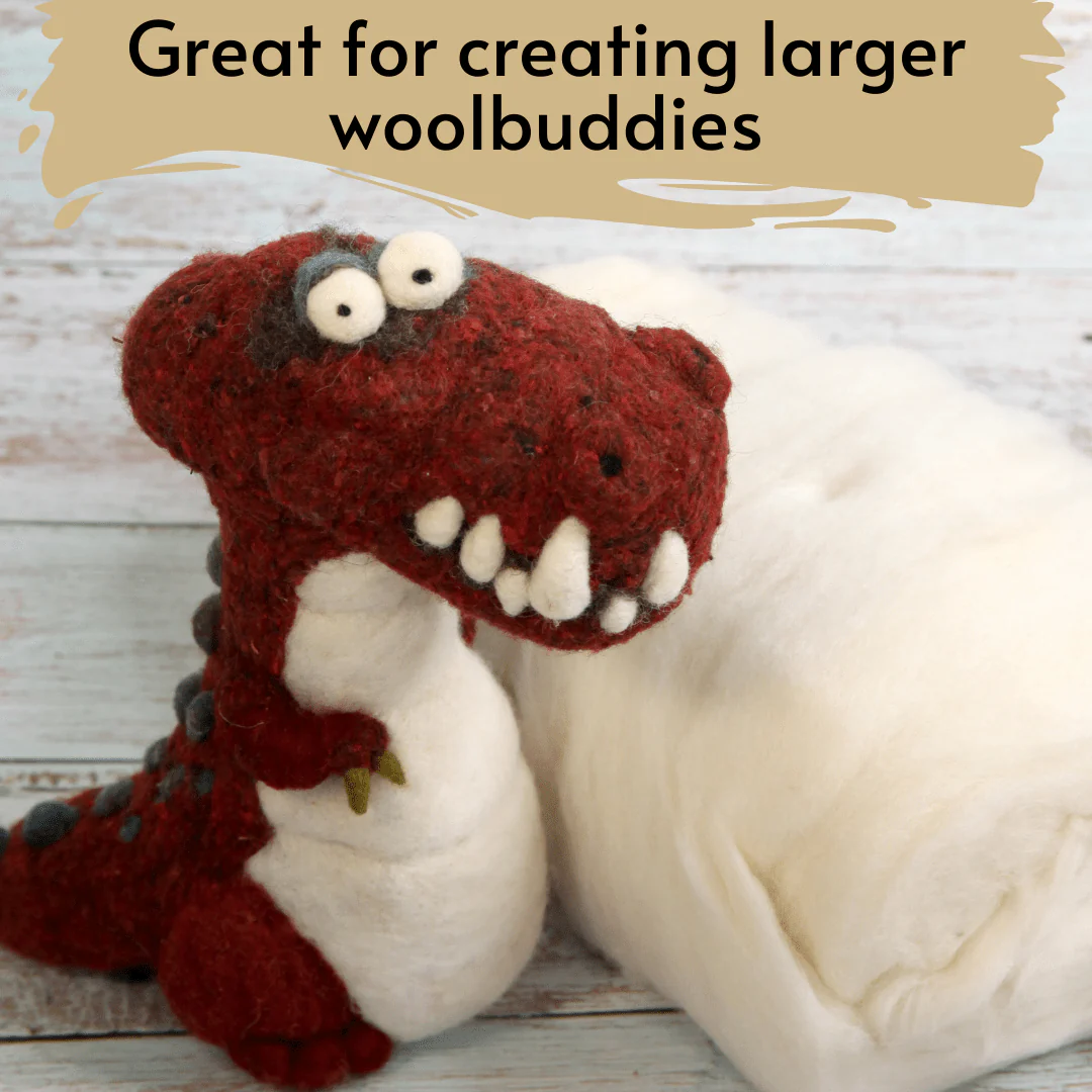 Woolbuddy - 8oz Core Wool for Needle Felting - Brown - Image 3