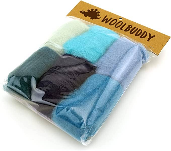 Woolbuddy - Corriedale Wool Fiber Sampler – Natural Roving  - Blue - Image 2