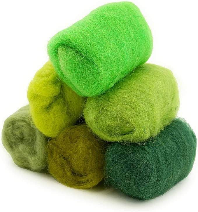 Woolbuddy - Corriedale Wool Fiber Sampler – Natural Roving for Spinning  - Green