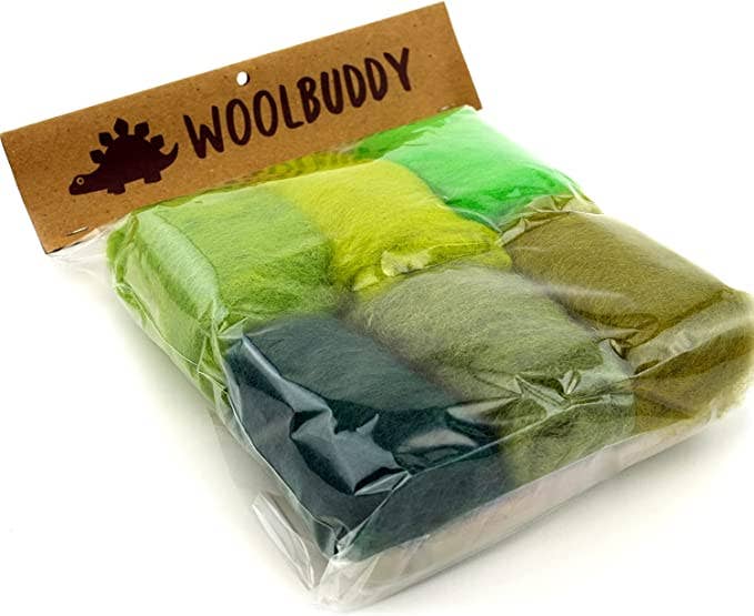 Woolbuddy - Corriedale Wool Fiber Sampler – Natural Roving for Spinning  - Green - Image 2
