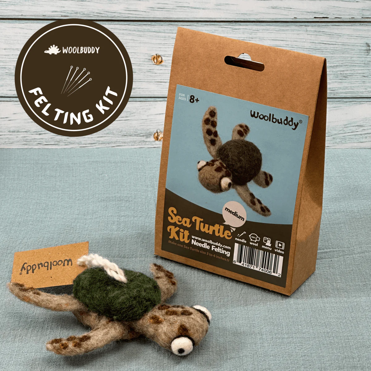 Woolbuddy - DIY Needle Felting Kit - Sea Turtle