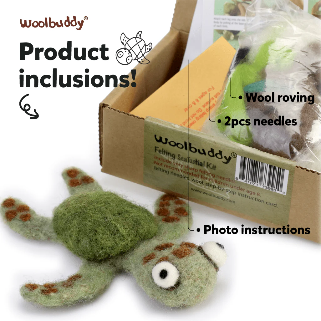 Woolbuddy - DIY Needle Felting Kit - Sea Turtle - Image 2