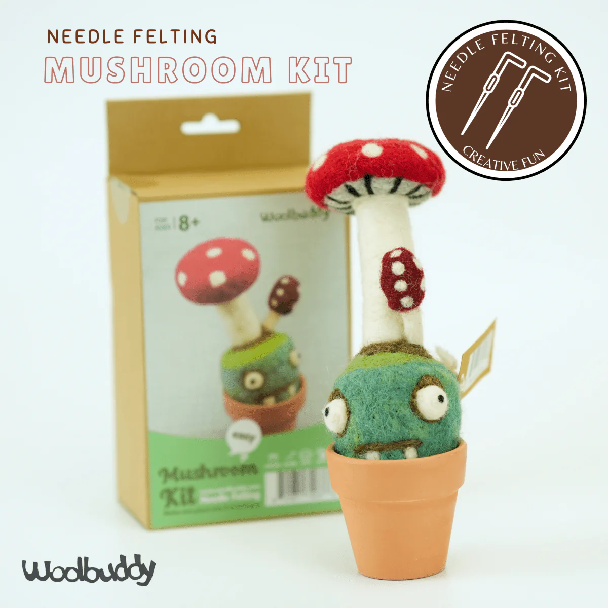 Woolbuddy - DIY Needle Felting Monster Kit – Mushroom