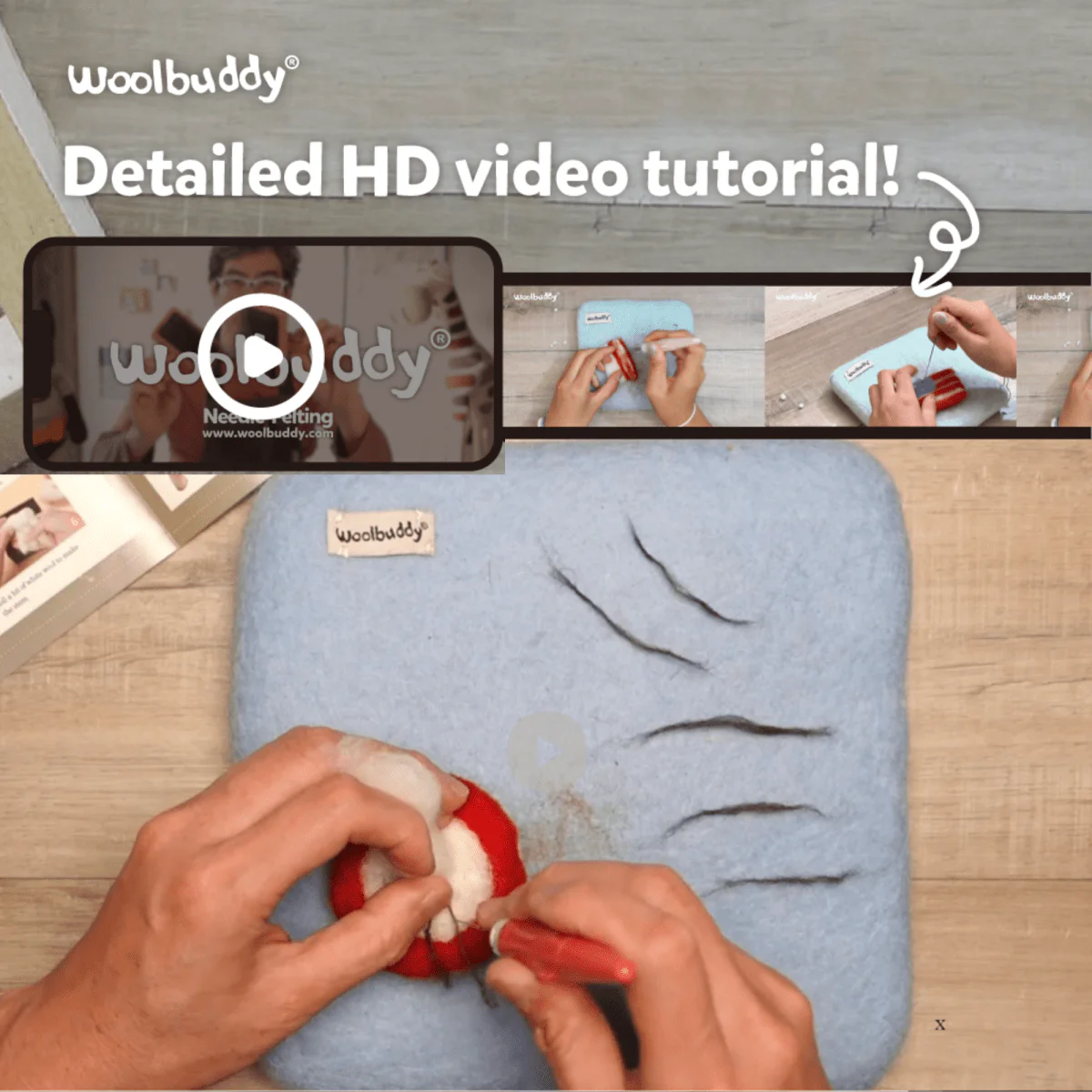 Woolbuddy - DIY Needle Felting Monster Kit – Mushroom - Image 2