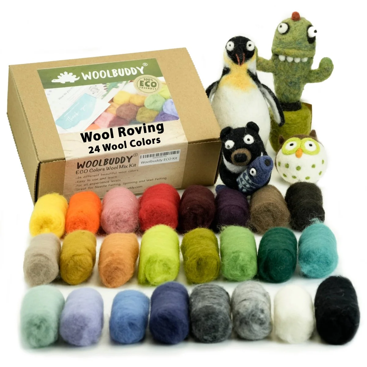 Woolbuddy - Eco Wool Fiber Collection Kit – 24 Colors