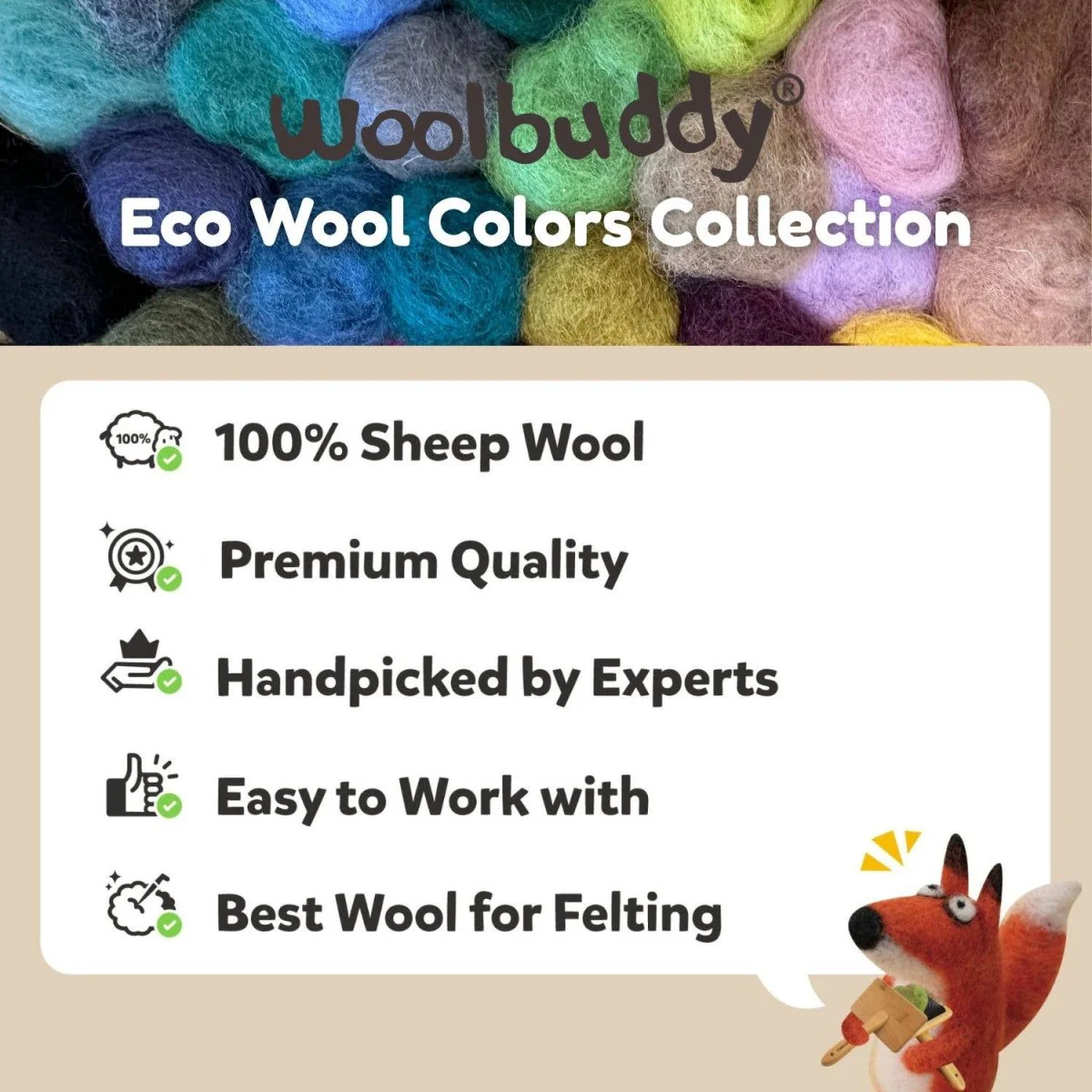 Woolbuddy - Eco Wool Fiber Collection Kit – 60 Colors - Image 4