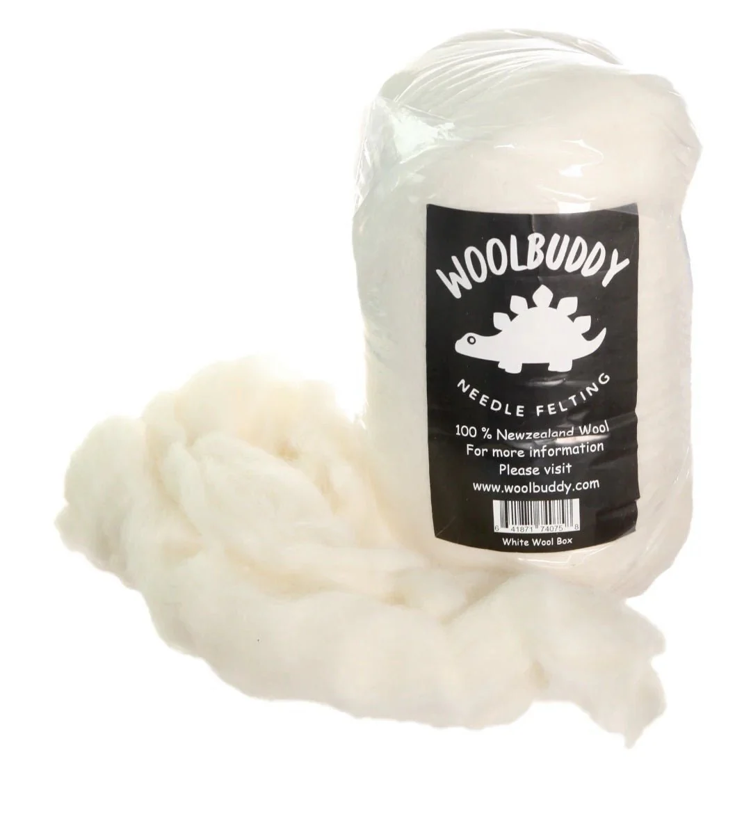 Woolbuddy White Core Wool Roving for Needle Felting 1 lb