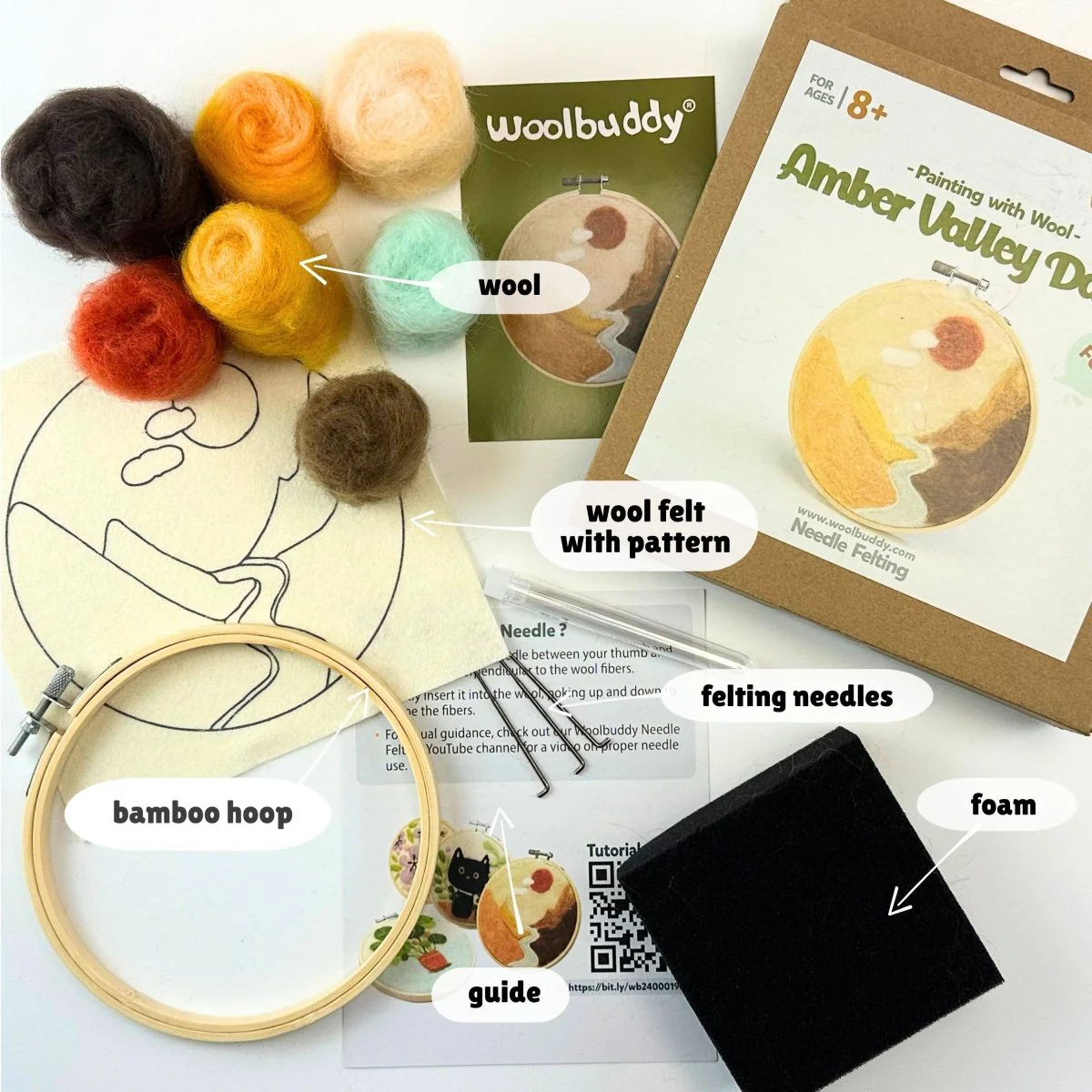 Woolbuddy - Wool Painting Kit: Amber Valley Landscape - Image 3