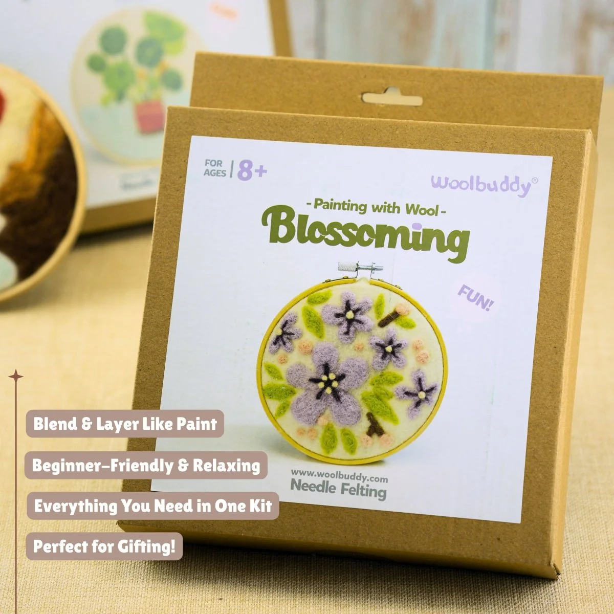 Woolbuddy - Wool Painting Kit: Blossoming Flower - Image 4