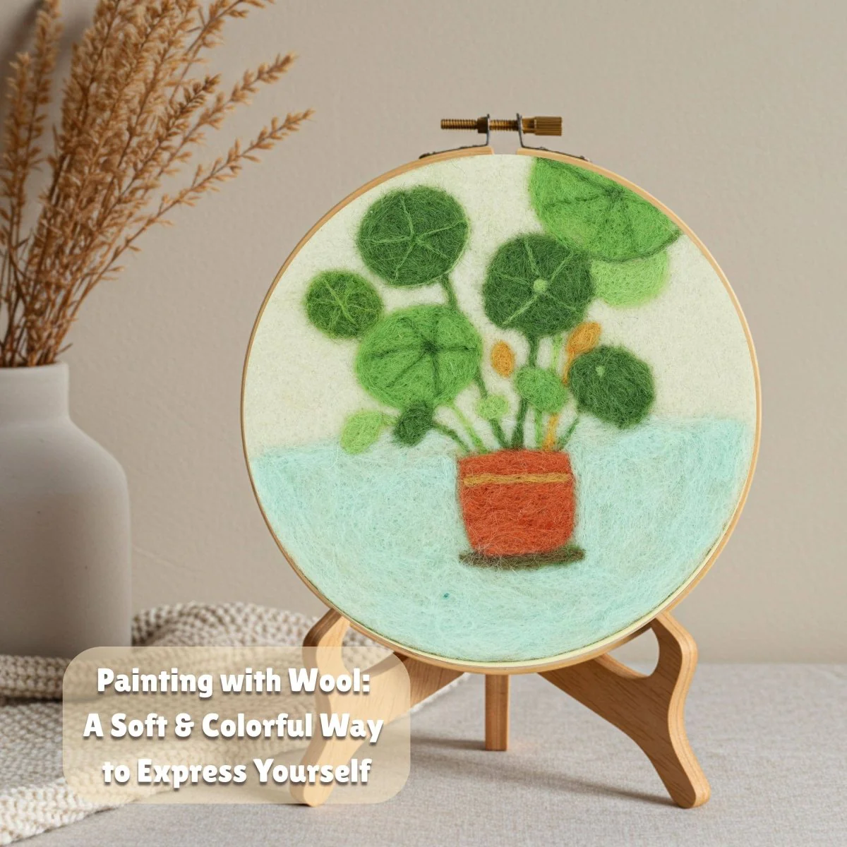 Woolbuddy - Wool Painting Kit: Potted Serenity Plant - Image 2