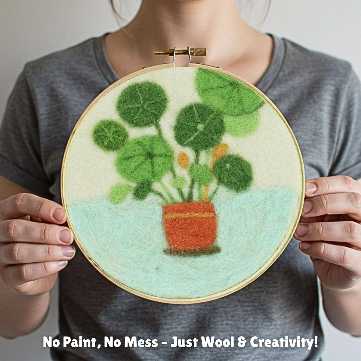 Woolbuddy - Wool Painting Kit: Potted Serenity Plant - Image 3