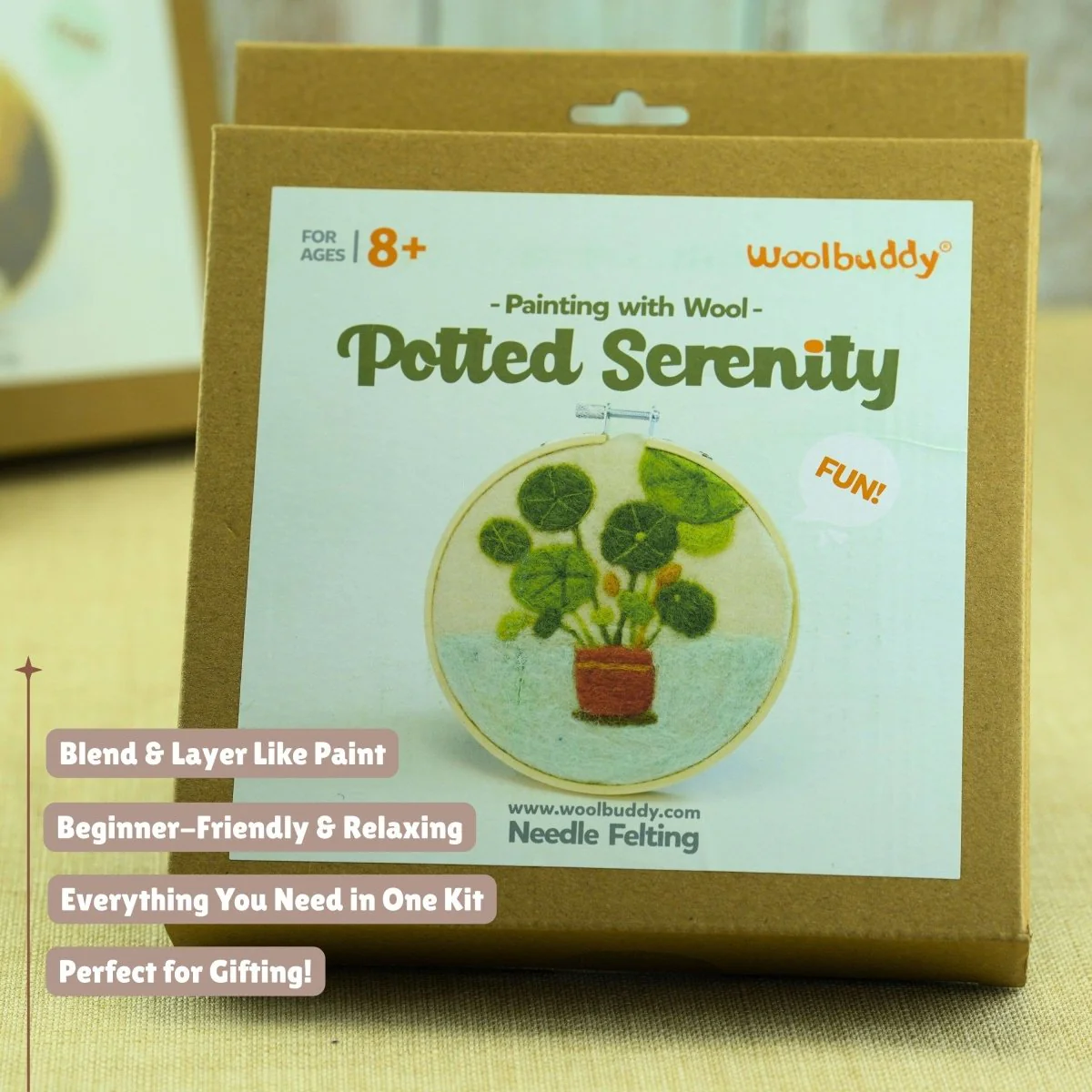 Woolbuddy - Wool Painting Kit: Potted Serenity Plant - Image 5