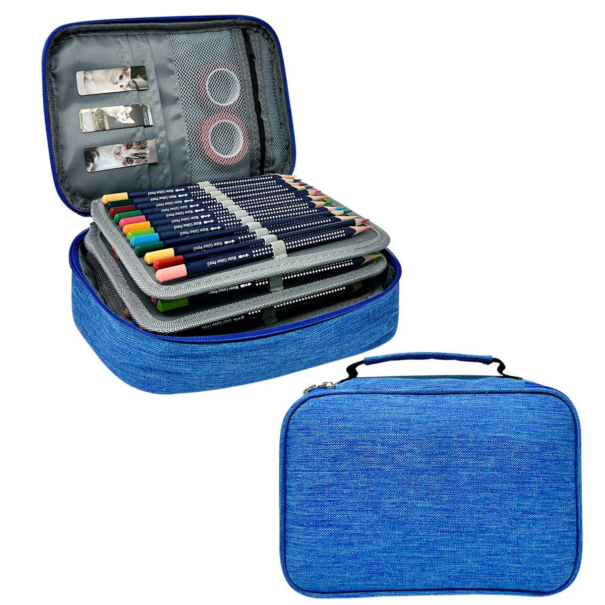 Large Capacity 72 Slot Pencil Case - Black - Image 2