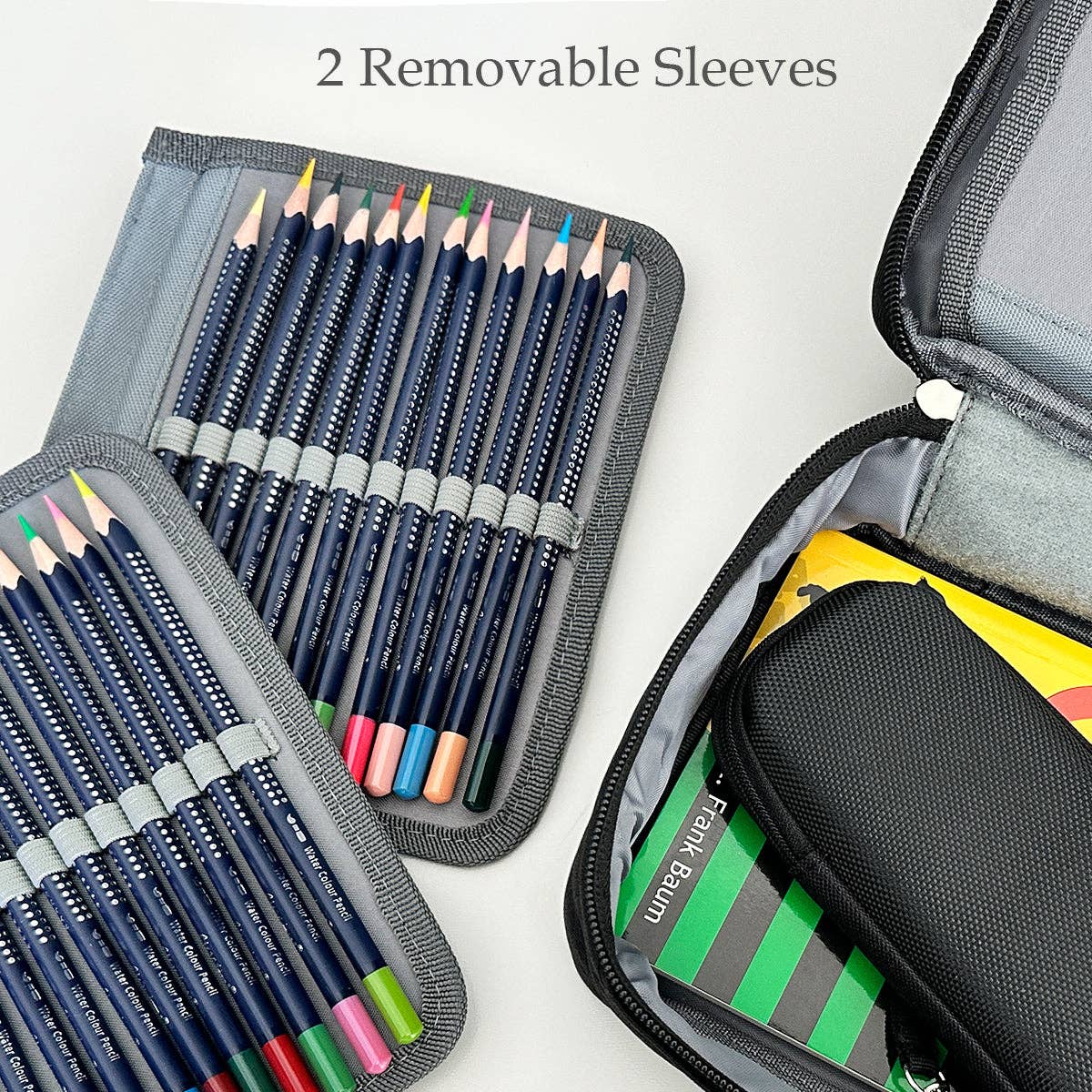 Large Capacity 72 Slot Pencil Case - Black - Image 26
