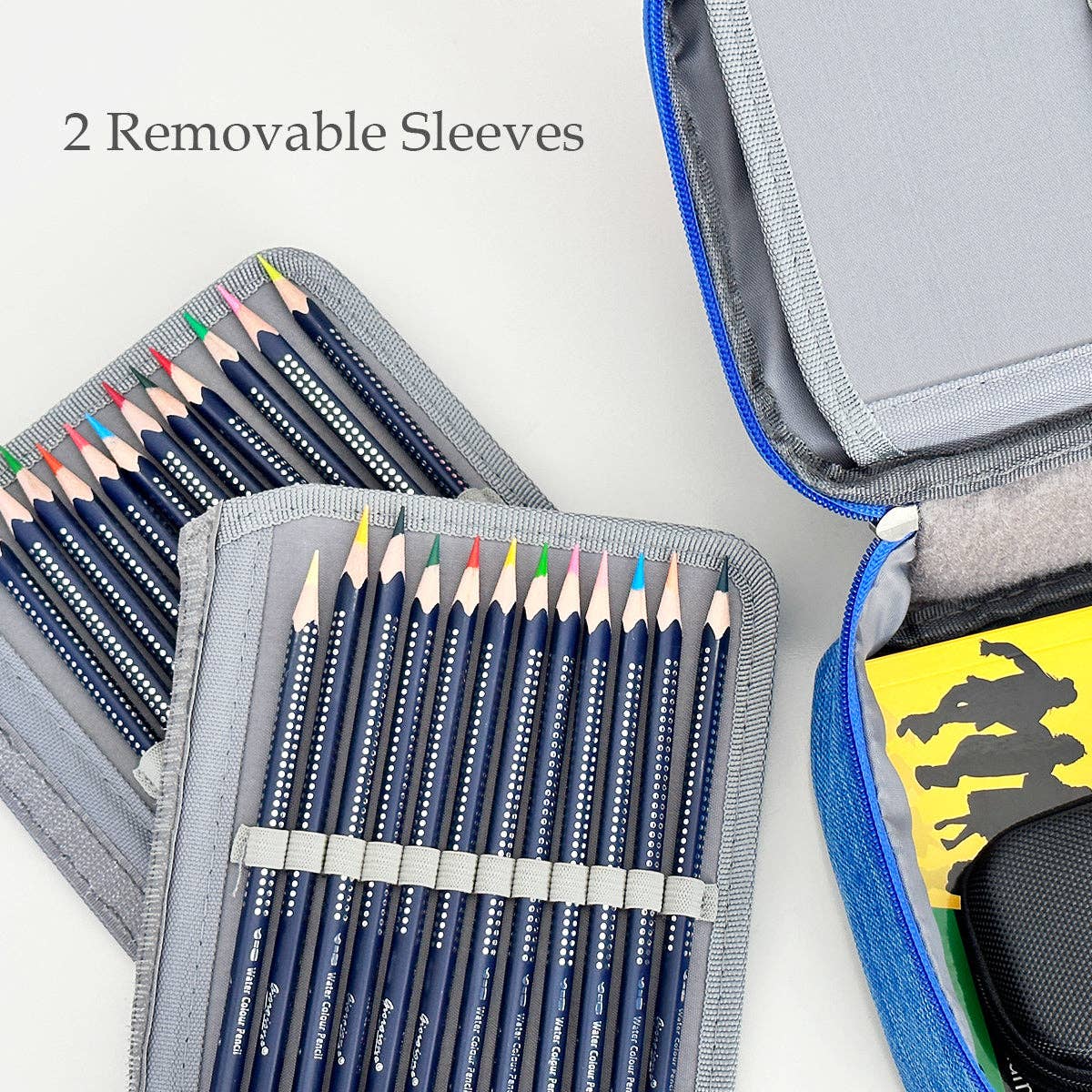 Large Capacity 72 Slot Pencil Case - Black - Image 6