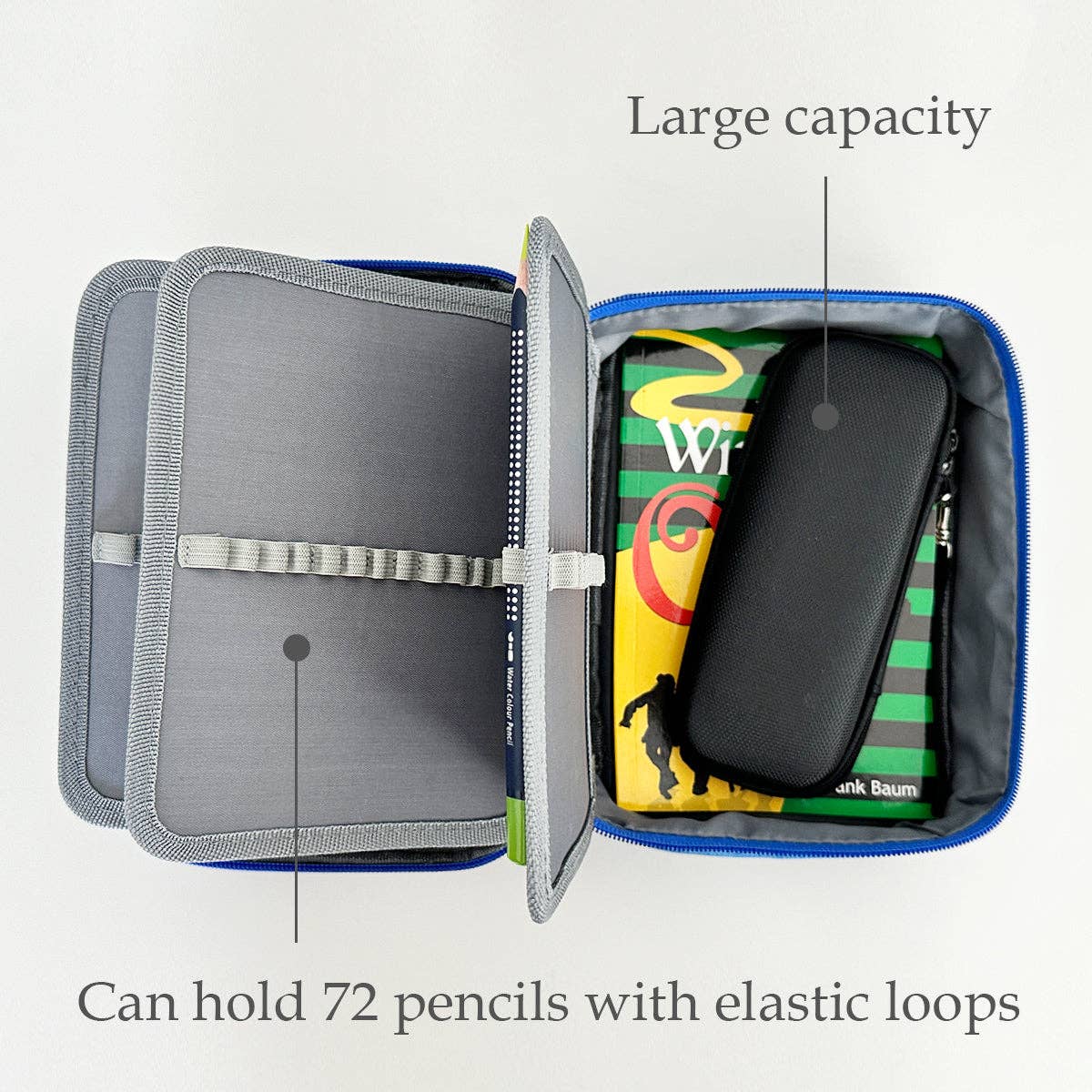 Large Capacity 72 Slot Pencil Case - Black - Image 7