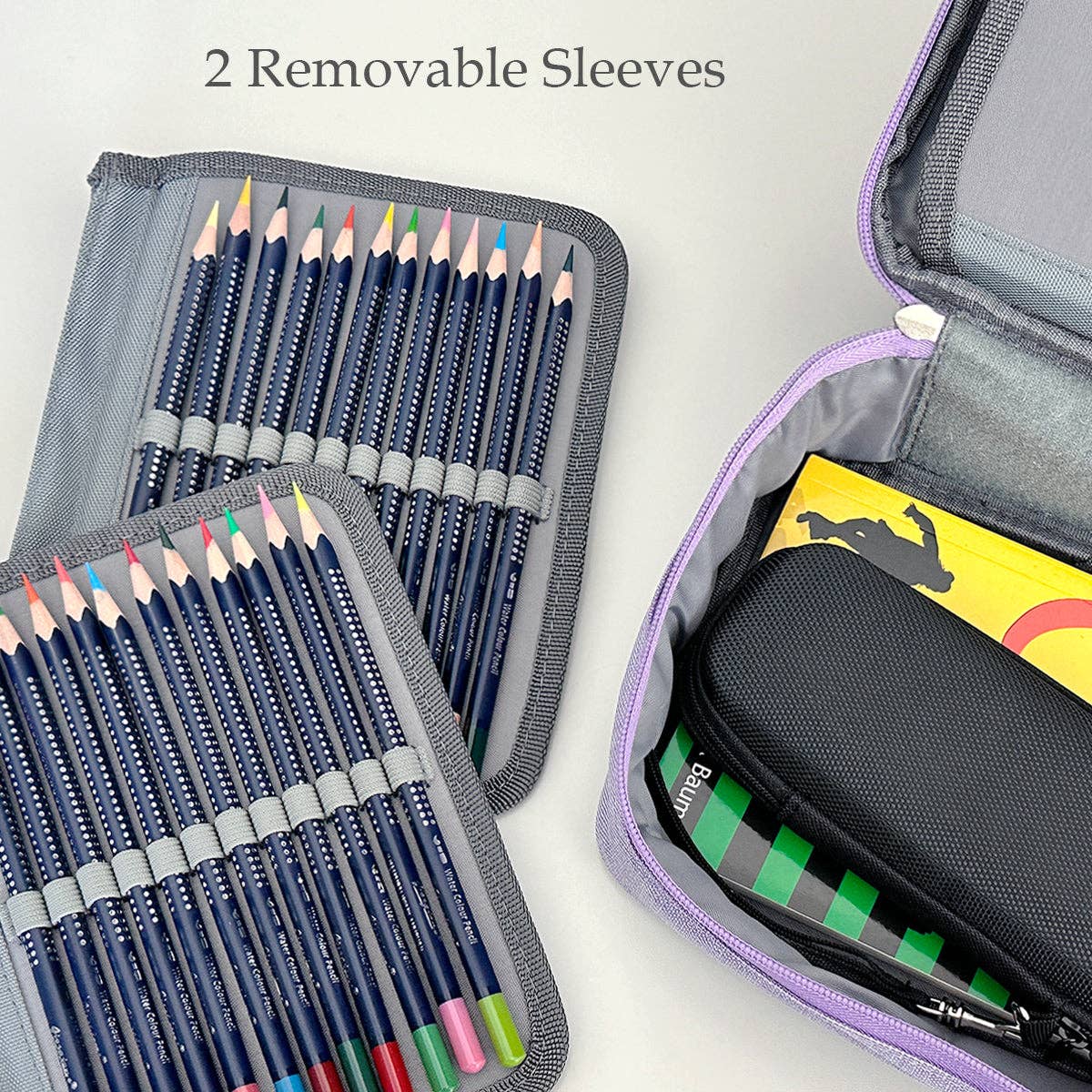 Large Capacity 72 Slot Pencil Case - Lavender - Image 12